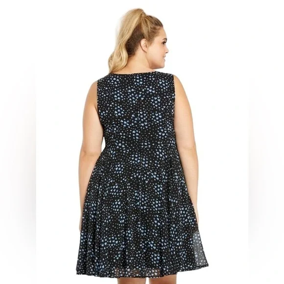 Torrid dress heart print size 14 ditsy romantic casual plus spring summer - Picture 3 of 12